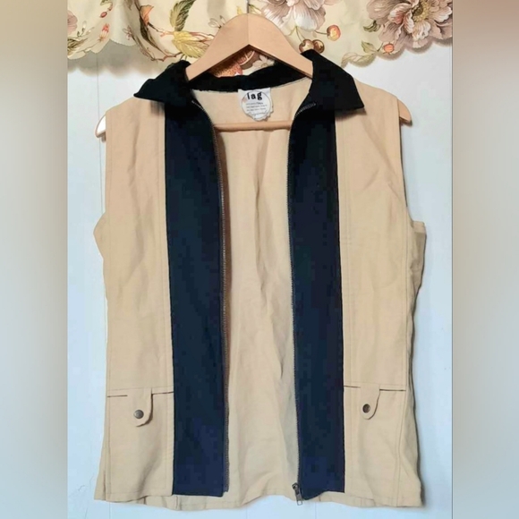 Vintage IAG Khaki Linen Vest - Picture 2 of 7